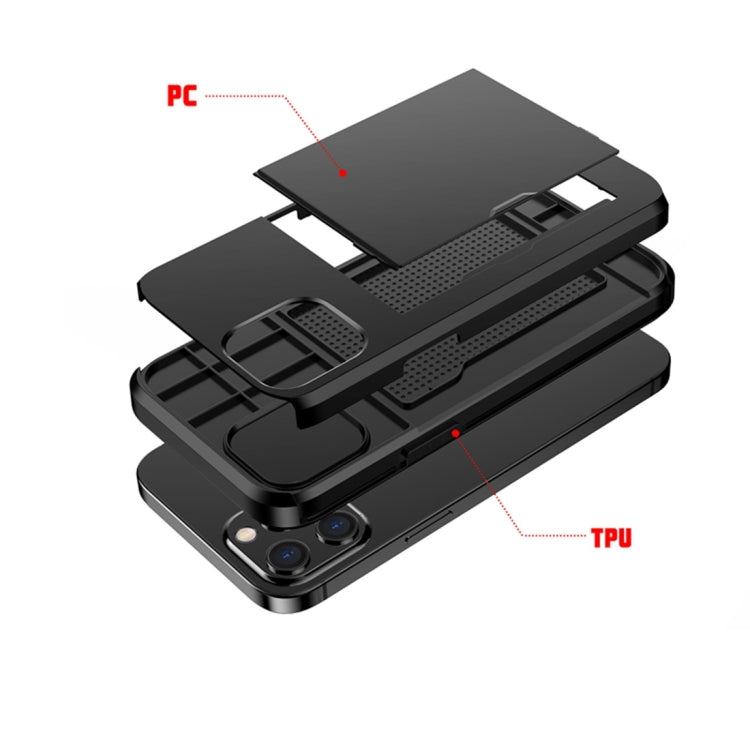 For iPhone 12 Pro 6.1 Shockproof Rugged Armor Protective Case with Card Slot