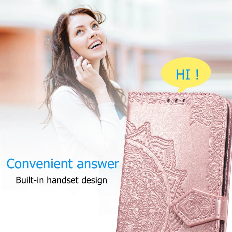 Mandala Flower Embossed Horizontal Flip Leather Case with Bracket / Card Slot / Wallet / Lanyard, For iPhone 12 Pro Max, For iPhone 12 / 12 Pro, For iPhone 12 mini