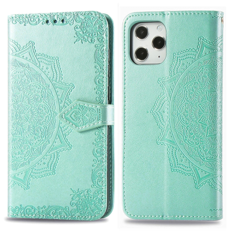 Mandala Flower Embossed Horizontal Flip Leather Case with Bracket / Card Slot / Wallet / Lanyard, For iPhone 12 Pro Max, For iPhone 12 / 12 Pro, For iPhone 12 mini