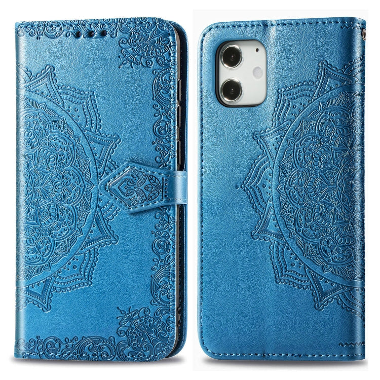 Mandala Flower Embossed Horizontal Flip Leather Case with Bracket / Card Slot / Wallet / Lanyard, For iPhone 12 Pro Max, For iPhone 12 / 12 Pro, For iPhone 12 mini