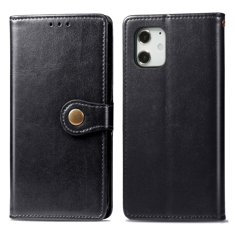 Retro Solid Color Leather Buckle Phone Case with Lanyard & Photo Frame & Card Slot & Wallet & Stand Function, For iPhone 12 Pro Max, For iPhone 12 / 12 Pro, For iPhone 12 mini