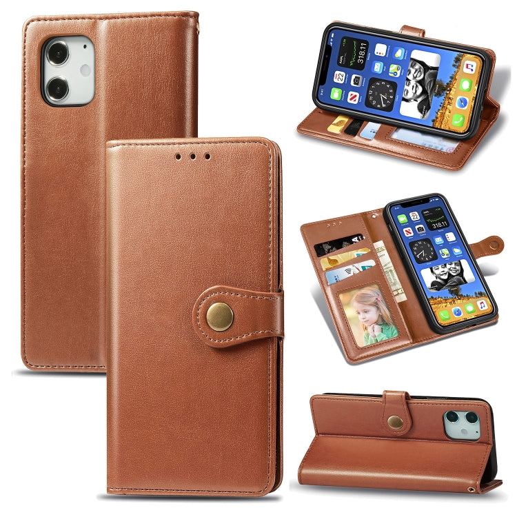 Retro Solid Color Leather Buckle Phone Case with Lanyard & Photo Frame & Card Slot & Wallet & Stand Function, For iPhone 12 Pro Max, For iPhone 12 / 12 Pro, For iPhone 12 mini