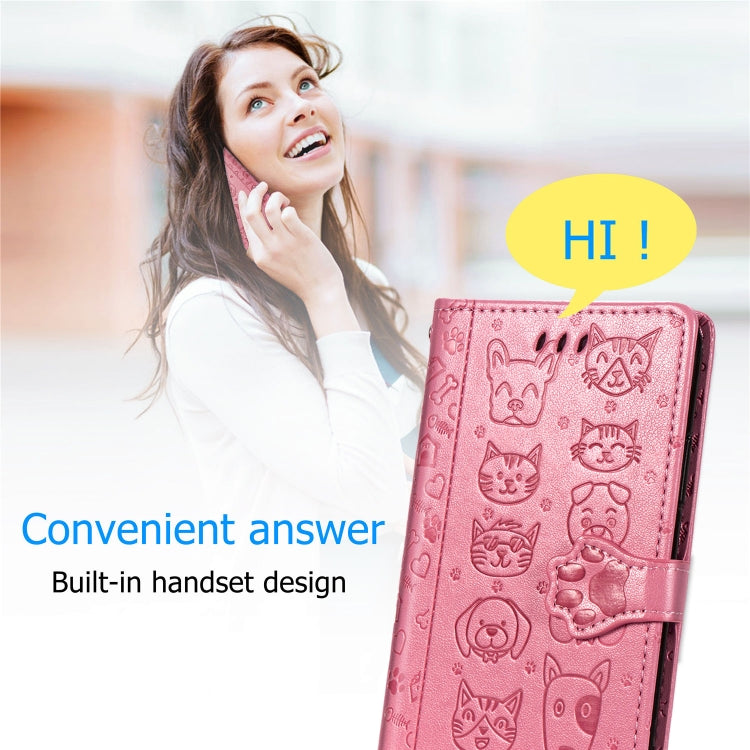 Cute Cat and Dog Embossed Horizontal Flip Leather Case with Holder & Card Slots & Wallet & Lanyard, For iPhone 12 Pro Max, For iPhone 12 / 12 Pro, For iPhone 12 mini