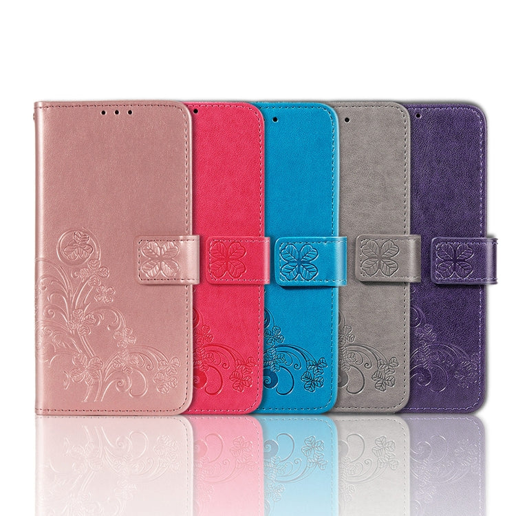 Four-leaf Clasp Embossed Buckle Mobile Phone Protection Leather Case with Lanyard & Card Slot & Wallet & Bracket Function, For iPhone 12 Pro Max, For iPhone 12 / 12 Pro, For iPhone 12 mini