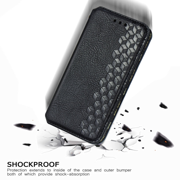 Cubic Grid Pressed Horizontal Flip Magnetic PU Leather Case with Holder & Card Slots & Wallet, For iPhone 12 Pro Max, For iPhone 12 mini