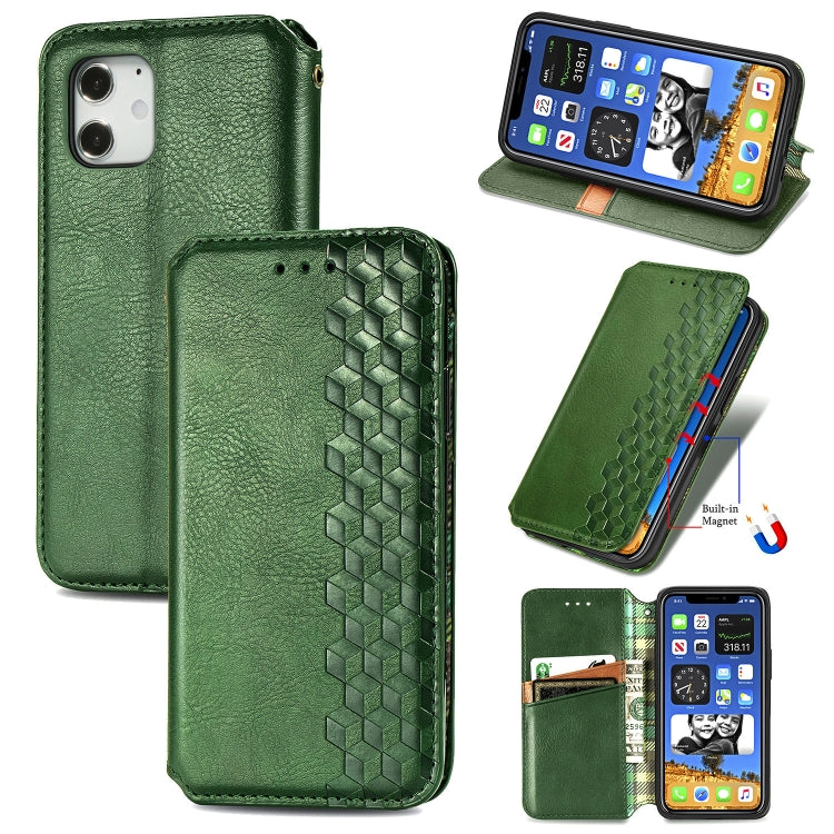 Cubic Grid Pressed Horizontal Flip Magnetic PU Leather Case with Holder & Card Slots & Wallet, For iPhone 12 Pro Max, For iPhone 12 mini