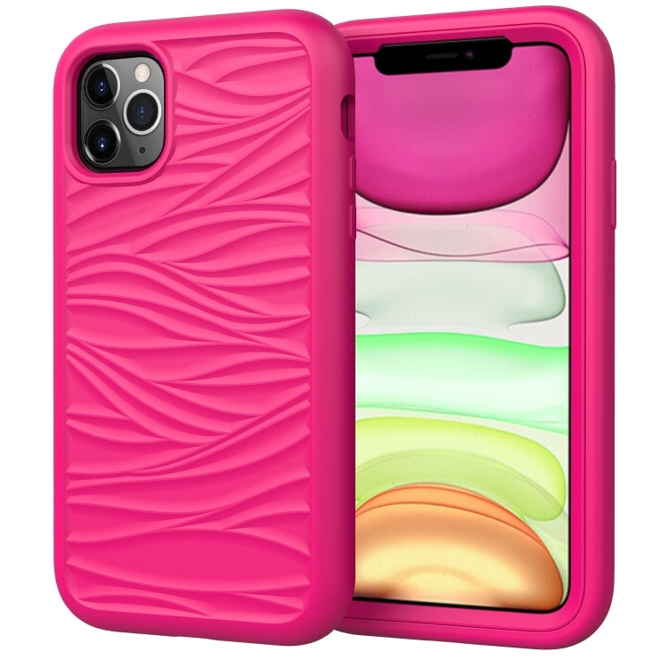 For iPhone 11 Wave Pattern 3 in 1 Silicone+PC Shockproof Protective Case