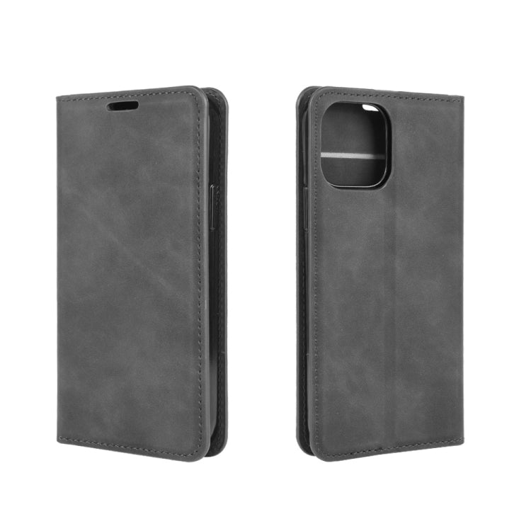 For iPhone 12 Pro Max Retro-skin Business Magnetic Suction Leather Case with Holder & Card Slots & Wallet, For iPhone 12 Pro Max