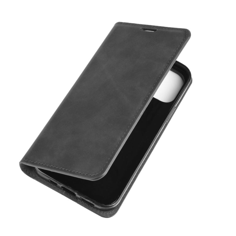 For iPhone 12 Pro Max Retro-skin Business Magnetic Suction Leather Case with Holder & Card Slots & Wallet, For iPhone 12 Pro Max