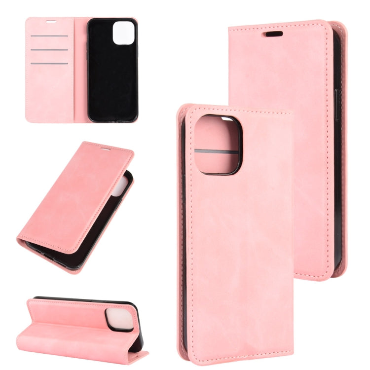 For iPhone 12 Pro Max Retro-skin Business Magnetic Suction Leather Case with Holder & Card Slots & Wallet, For iPhone 12 Pro Max