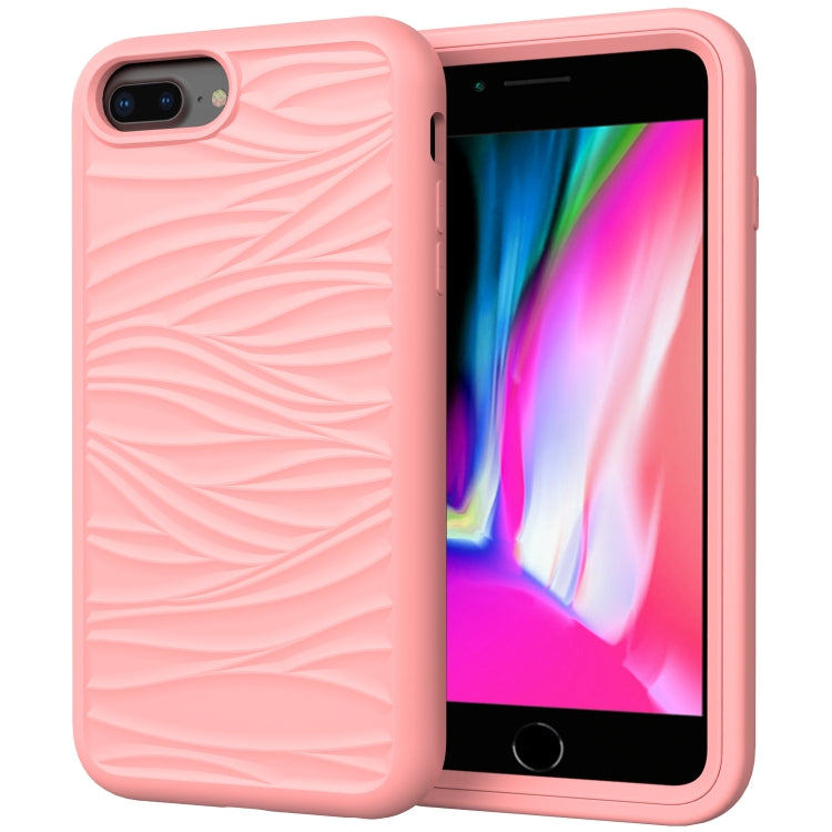 For iPhone 6/7/8G Wave Pattern 3 in 1 Silicone+PC Shockproof Protective Case
