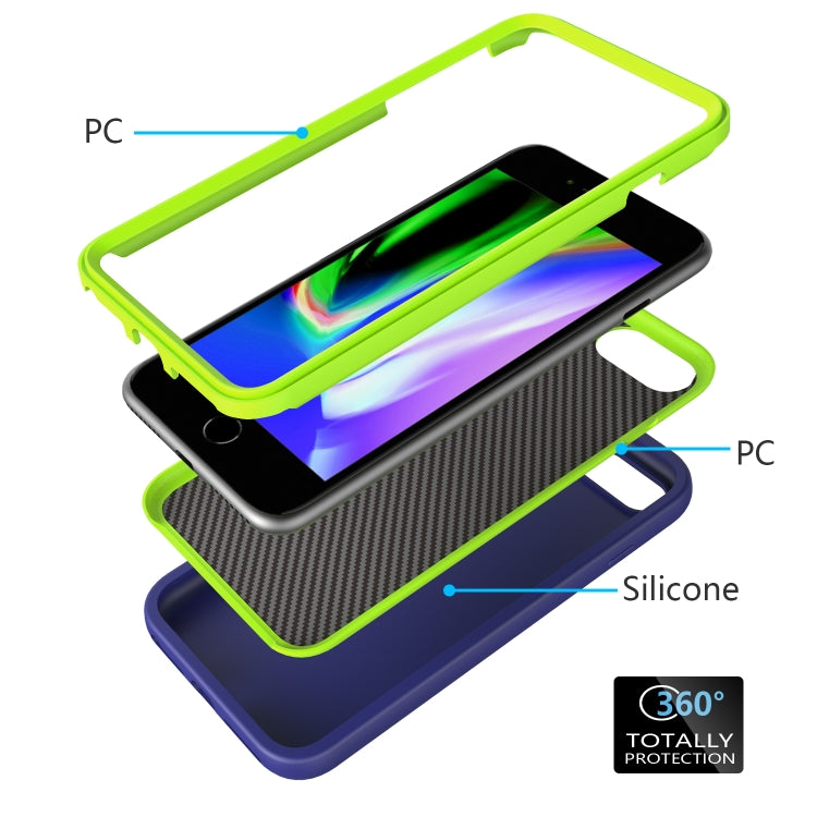 For iPhone 6/7/8 Plus Wave Pattern 3 in 1 Silicone+PC Shockproof Protective Case