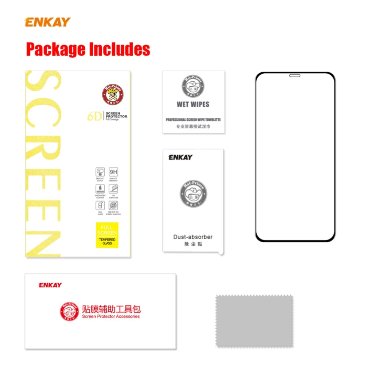 ENKAY Hat-Prince 0.26mm 9H 6D Curved Full Coverage Tempered Glass Protector, For iPhone 12 mini, For iPhone 12 / 12 Pro, For iPhone 12 Pro Max