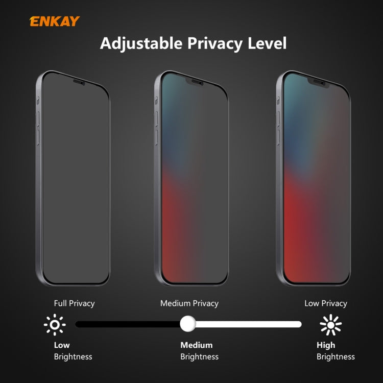 2 PCS ENKAY Hat-Prince 0.26mm 9H 6D Privacy Anti-spy Full Screen Tempered Glass Film, For iPhone 12 mini, For iPhone 12 / 12 Pro, For iPhone 12 Pro Max