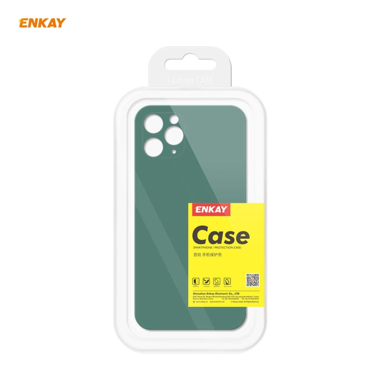 For iPhone 11 Pro Hat-Prince ENKAY ENK-PC0652 Liquid Silicone Straight Edge Shockproof Protective Case + 0.26mm 9H 2.5D Full Glue Full Coverage Tempered Glass Protector Film, For iPhone 11 Pro