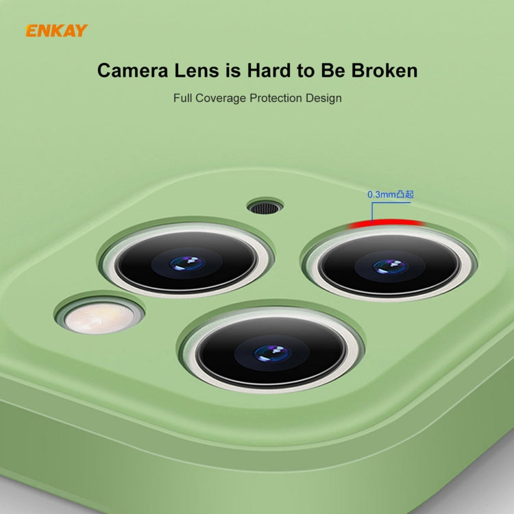 For iPhone 11 Pro Hat-Prince ENKAY ENK-PC0652 Liquid Silicone Straight Edge Shockproof Protective Case + 0.26mm 9H 2.5D Full Glue Full Coverage Tempered Glass Protector Film, For iPhone 11 Pro