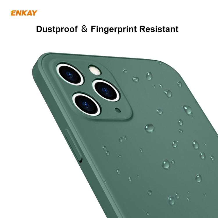 For iPhone 11 Pro Hat-Prince ENKAY ENK-PC0652 Liquid Silicone Straight Edge Shockproof Protective Case + 0.26mm 9H 2.5D Full Glue Full Coverage Tempered Glass Protector Film, For iPhone 11 Pro