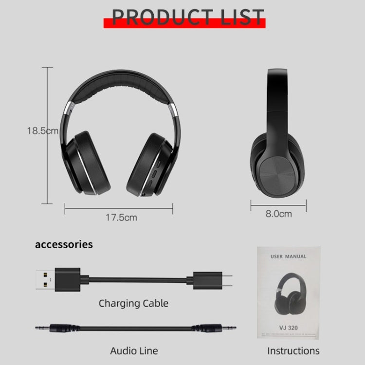 VJ320 Bluetooth 5.0 Head-mounted Foldable Wireless Headphones Support TF Card with Mic, VJ320 Blue, VJ320 Red, VJ320 White, VJ320 Black