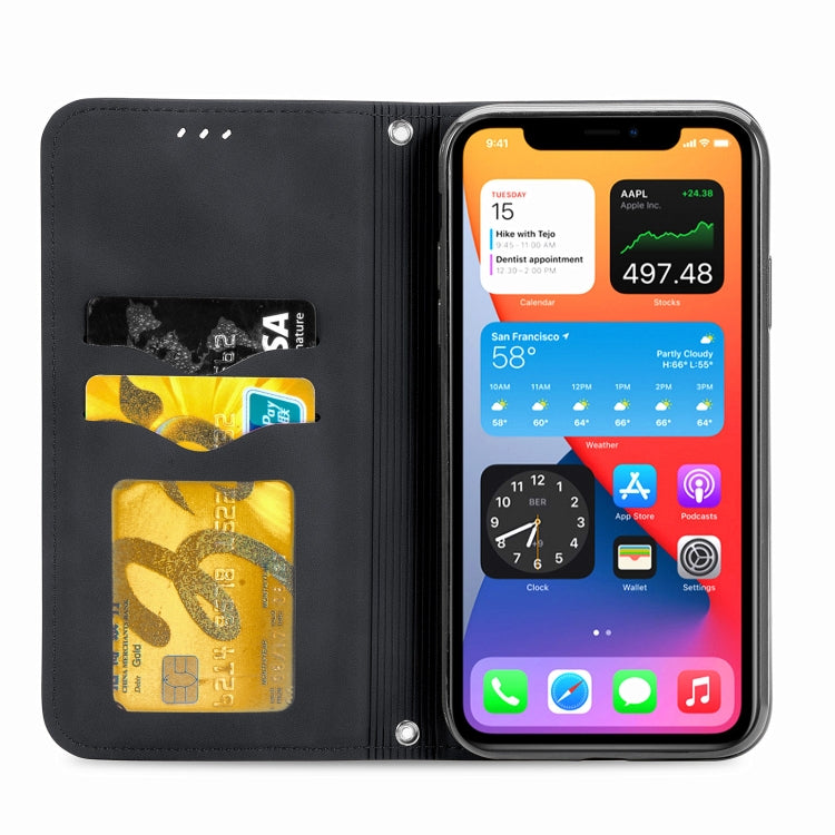 Retro Skin Feel Business Magnetic Horizontal Flip Leather Case with Holder & Card Slots & Wallet & Photo Frame, For iPhone 12 Pro Max, For iPhone 12 / 12 Pro, For iPhone 12 mini