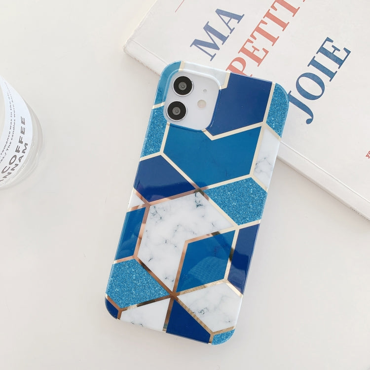 Glitter Powder Electroplated Marble TPU Phone Case, For iPhone 12 Pro Max, For iPhone 12 mini