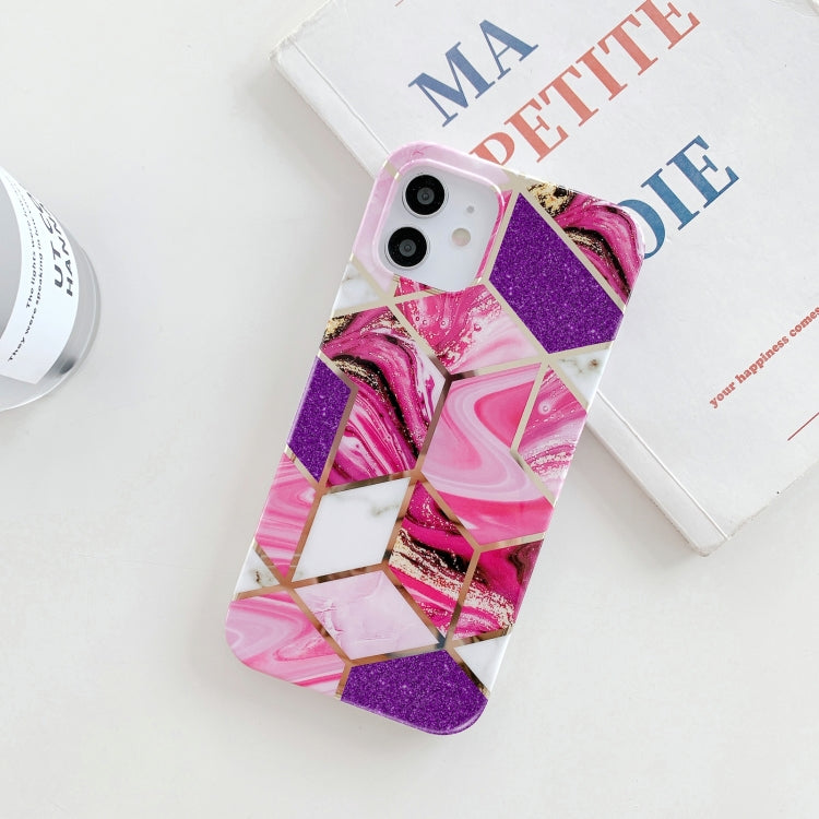 Glitter Powder Electroplated Marble TPU Phone Case, For iPhone 12 Pro Max, For iPhone 12 mini