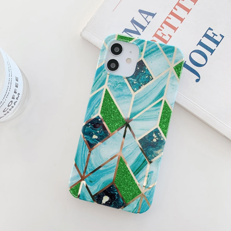 Glitter Powder Electroplated Marble TPU Phone Case, For iPhone 12 Pro Max, For iPhone 12 mini