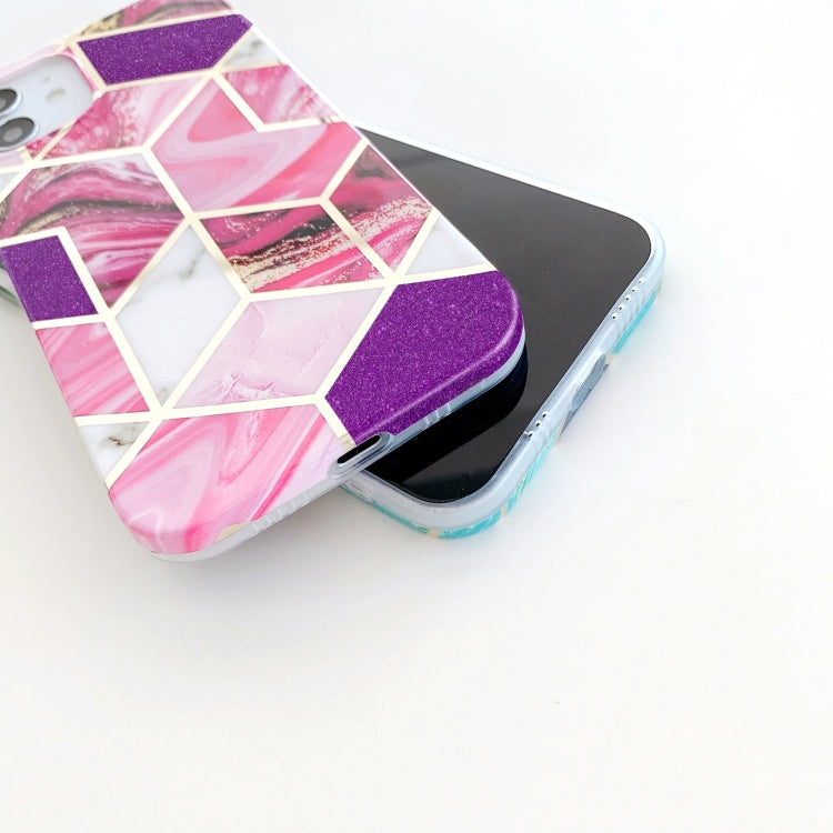 Glitter Powder Electroplated Marble TPU Phone Case, For iPhone 12 Pro Max, For iPhone 12 mini