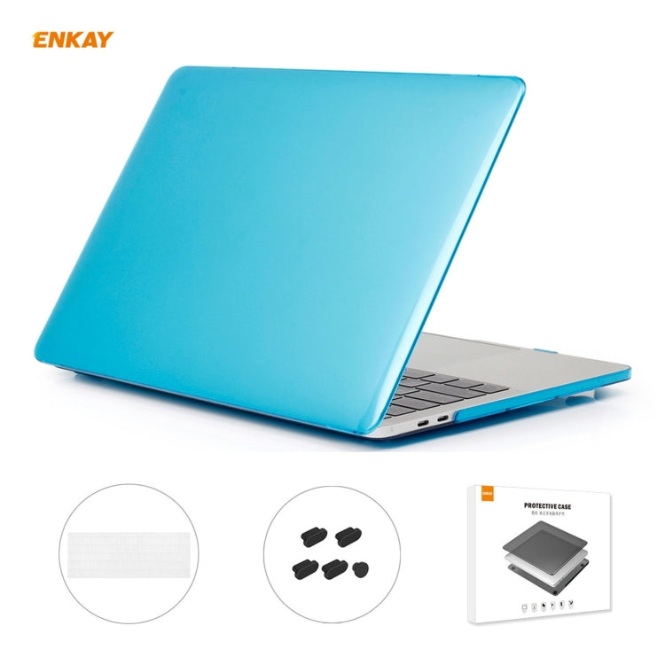ENKAY 3 in 1 Crystal Laptop Protective Case + EU Version TPU Keyboard Film + Anti-dust Plugs Set for MacBook Pro 15.4 inch A1707 & A1990 (with Touch Bar), For MacBook Pro 15.4 inch A1707 (with Touch Bar)