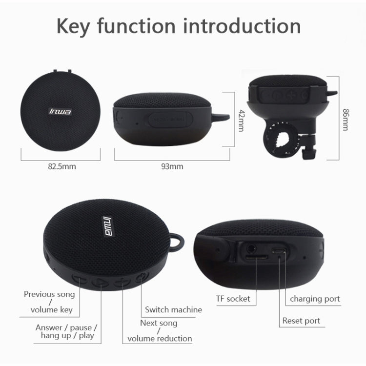 S360 Portable Outdoor Bikes Bluetooth Speaker IPX7 Waterproof Dust-proof Shockproof Speaker, Support TF