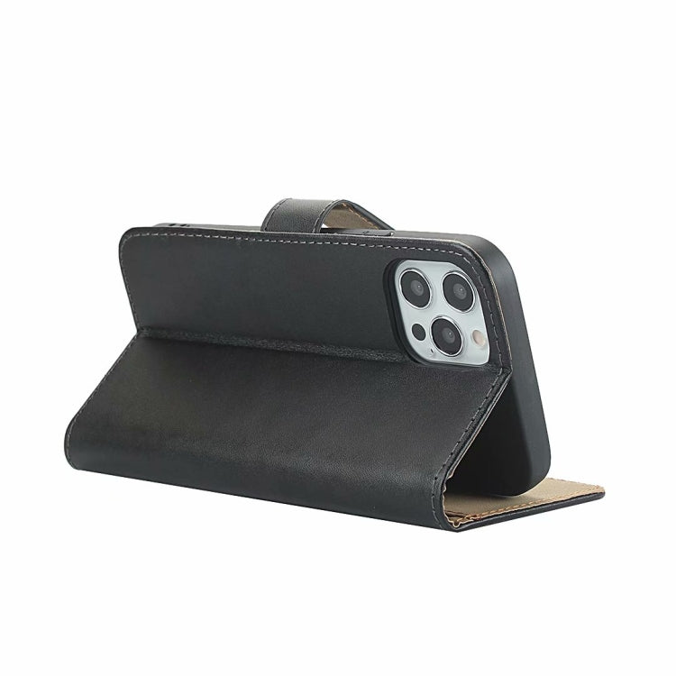 Plain Texture Cowhide Leather Horizontal Flip Case with Magnetic Clasp & Holder & Card Slots & Wallet, For iPhone 12 Pro Max, For iPhone 12 / 12 Pro