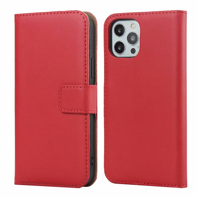 Plain Texture Cowhide Leather Horizontal Flip Case with Magnetic Clasp & Holder & Card Slots & Wallet, For iPhone 12 Pro Max, For iPhone 12 / 12 Pro