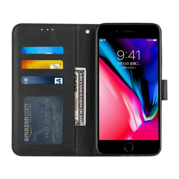 Stitching Calf Texture Buckle Horizontal Flip Leather Case with Holder & Card Slots & Wallet & Lanyard, For iPhone 6 / 7 / 8 / SE 2020