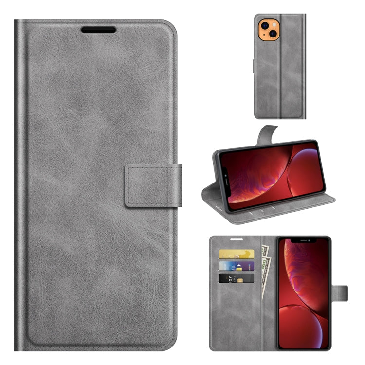 Retro Calf Pattern Buckle Horizontal Flip Leather Case with Holder & Card Slots & Wallet, For iPhone 13