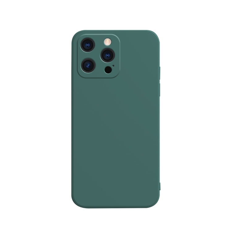 Solid Color Cube Straight Edge Liquid Silicone Lining Flannel Case, For iPhone 13 Pro, For iPhone 13