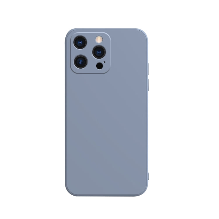 Solid Color Cube Straight Edge Liquid Silicone Lining Flannel Case, For iPhone 13 Pro, For iPhone 13