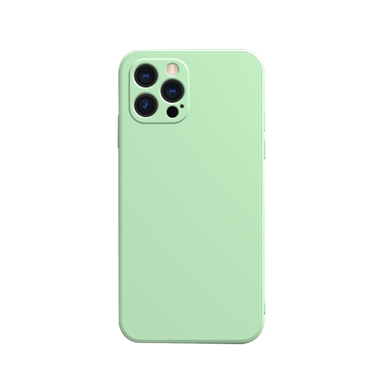 Solid Color Cube Straight Edge Liquid Silicone Lining Flannel Case, For iPhone 13 Pro, For iPhone 13