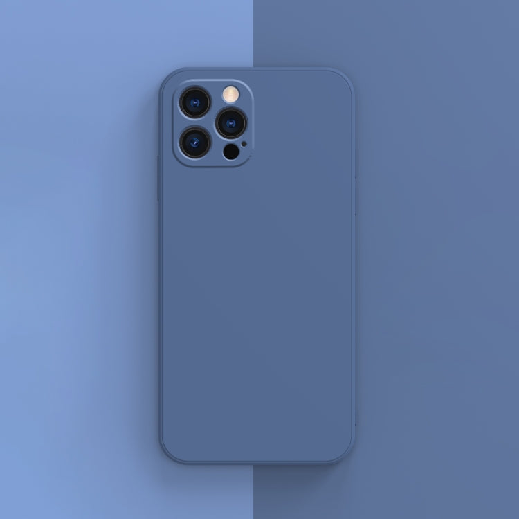 Solid Color Cube Straight Edge Liquid Silicone Lining Flannel Case, For iPhone 13 Pro, For iPhone 13