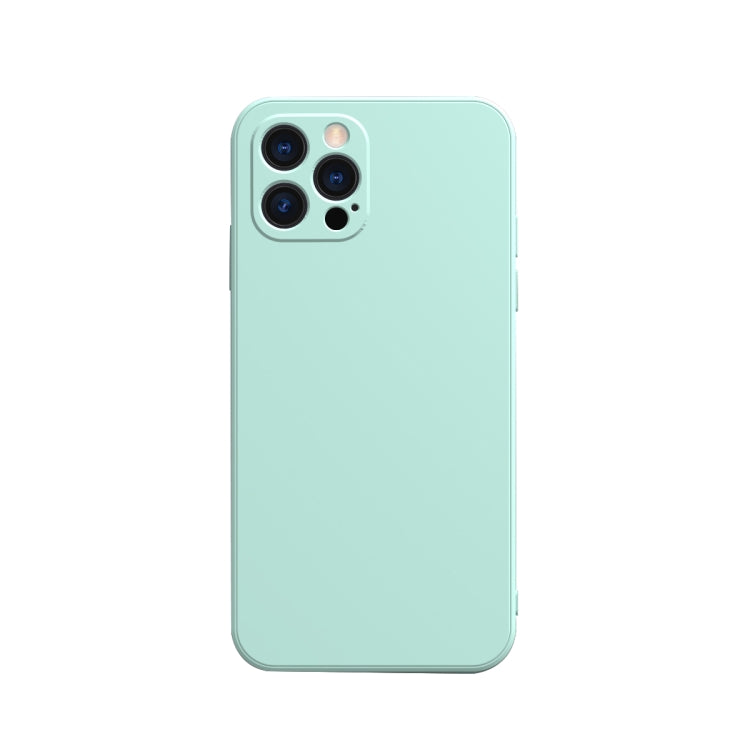 Solid Color Cube Straight Edge Liquid Silicone Lining Flannel Case, For iPhone 13 Pro, For iPhone 13