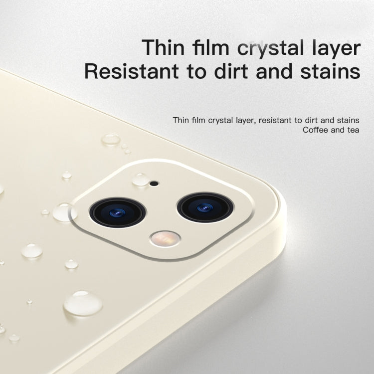 Solid Color Cube Straight Edge Liquid Silicone Lining Flannel Case, For iPhone 13 Pro, For iPhone 13