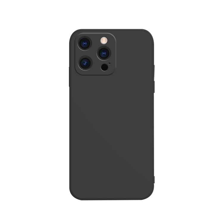 Solid Color Cube Straight Edge Liquid Silicone Lining Flannel Case, For iPhone 13 mini, For iPhone 13 Pro Max