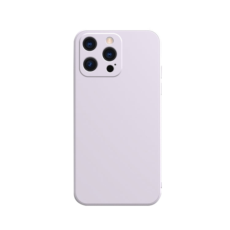 Solid Color Cube Straight Edge Liquid Silicone Lining Flannel Case, For iPhone 13 mini, For iPhone 13 Pro Max