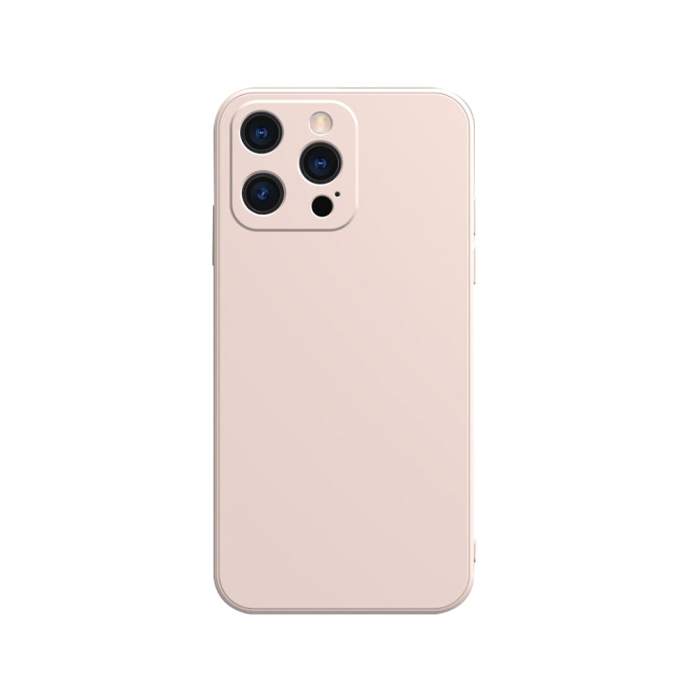 Solid Color Cube Straight Edge Liquid Silicone Lining Flannel Case, For iPhone 13 mini, For iPhone 13 Pro Max