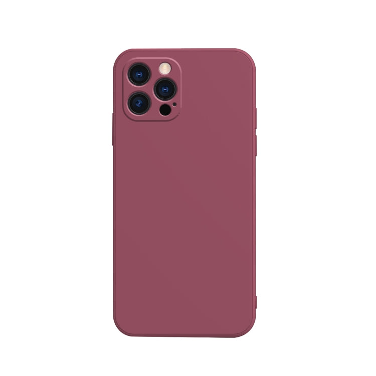 Solid Color Cube Straight Edge Liquid Silicone Lining Flannel Case, For iPhone 13 mini, For iPhone 13 Pro Max