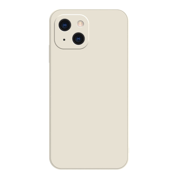 Solid Color Cube Straight Edge Liquid Silicone Lining Flannel Case, For iPhone 13 Pro, For iPhone 13