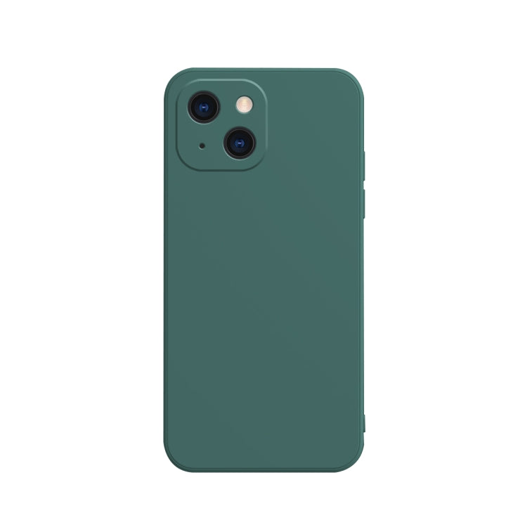 Solid Color Cube Straight Edge Liquid Silicone Lining Flannel Case, For iPhone 13 Pro, For iPhone 13