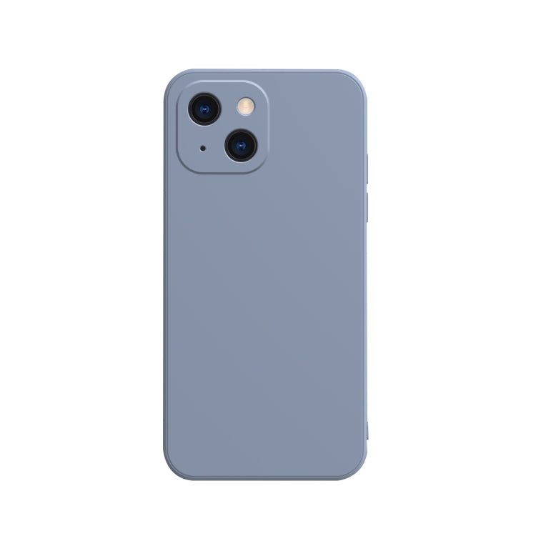 Solid Color Cube Straight Edge Liquid Silicone Lining Flannel Case, For iPhone 13 Pro, For iPhone 13