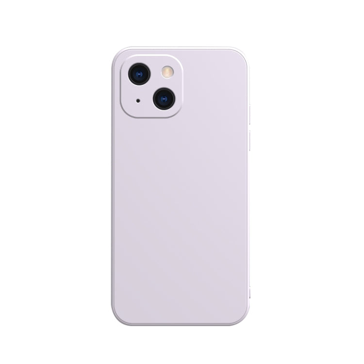 Solid Color Cube Straight Edge Liquid Silicone Lining Flannel Case, For iPhone 13 Pro, For iPhone 13