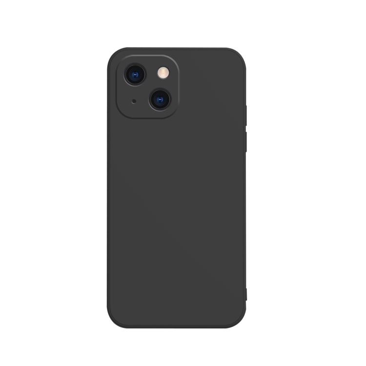 Solid Color Cube Straight Edge Liquid Silicone Lining Flannel Case, For iPhone 13 mini, For iPhone 13 Pro Max