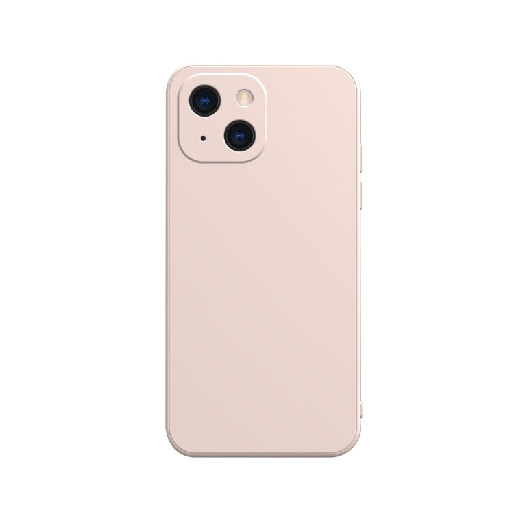 Solid Color Cube Straight Edge Liquid Silicone Lining Flannel Case, For iPhone 13 mini, For iPhone 13 Pro Max