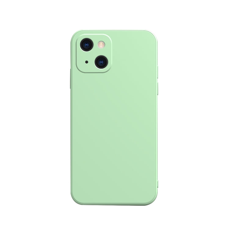 Solid Color Cube Straight Edge Liquid Silicone Lining Flannel Case, For iPhone 13 mini, For iPhone 13 Pro Max